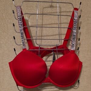 Victoria's Secret Red Bra with Sparkling Straps